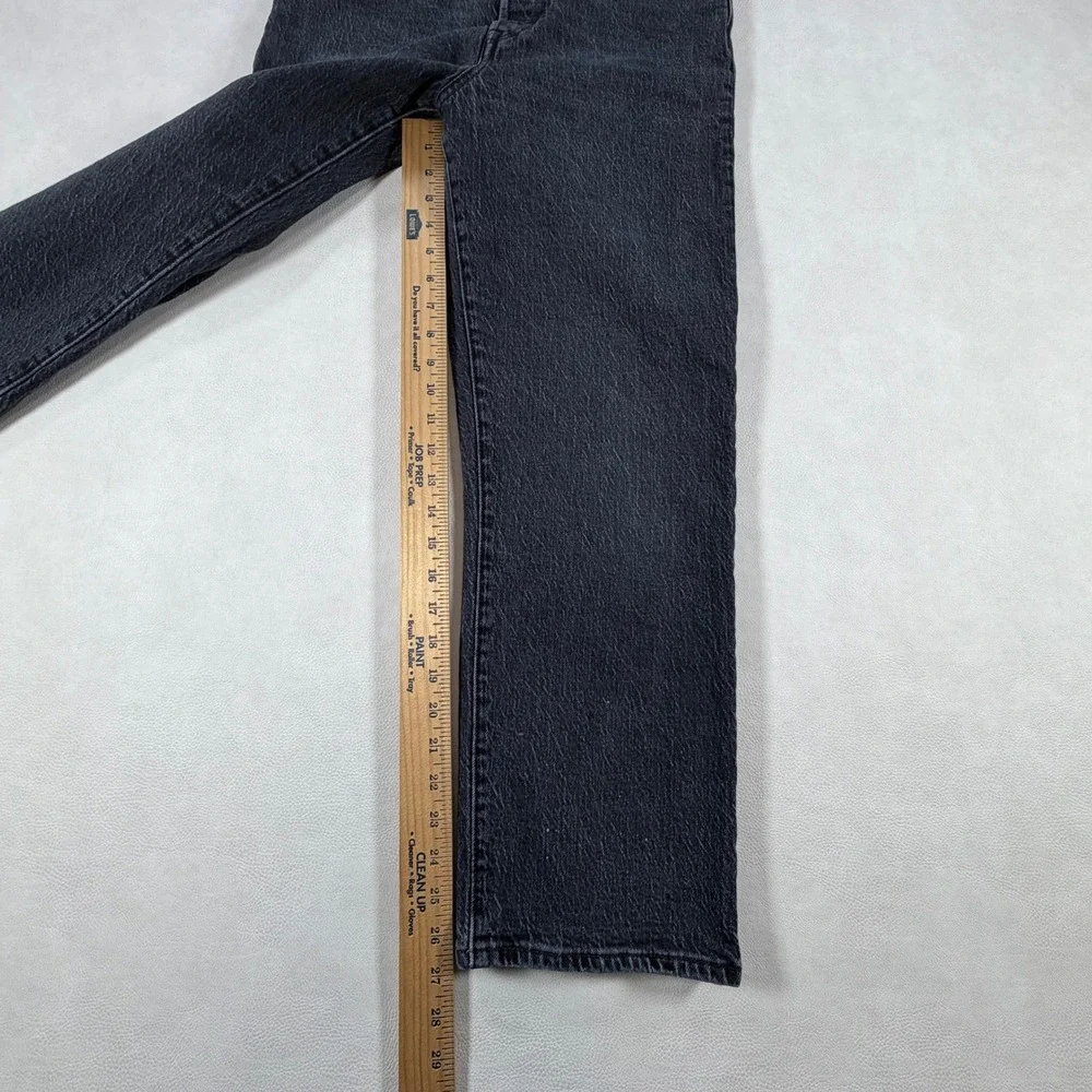 Levis‎ Premium Big E Ribcage Straight Ankle Jeans Womens 31 Washed Black